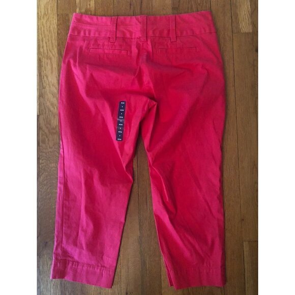 NWT Lands End Womens Petite Size 6P Weekend Chino Crop Pants Cherry - Picture 3 of 4